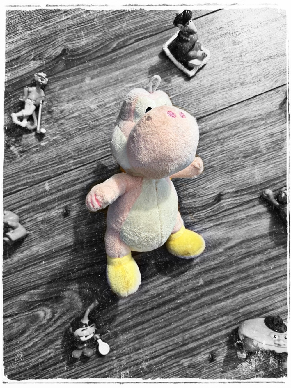 Plush Pink and Yellow Plush Baby Yoshi Stuffed Animal Toy
